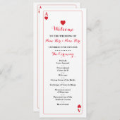 Vegas Casino Ace of Hearts Cards Hochzeitsprogramm Programm (Vorne/Hinten)
