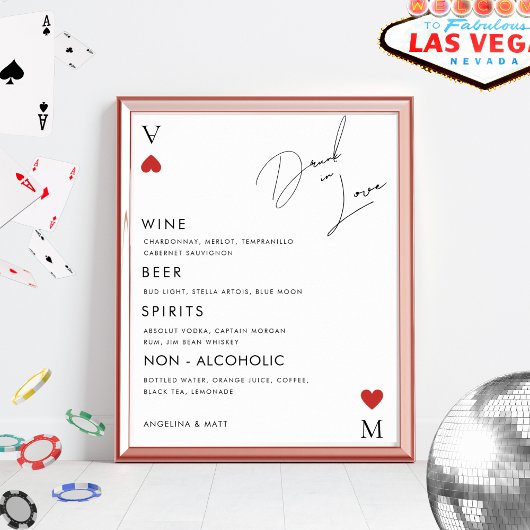 Vegas Casino Betrunken in der Liebe Hochzeit Bar u Poster