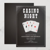 Vegas Casino Blackjack Poker Night Partys Einladung (Vorne/Hinten)
