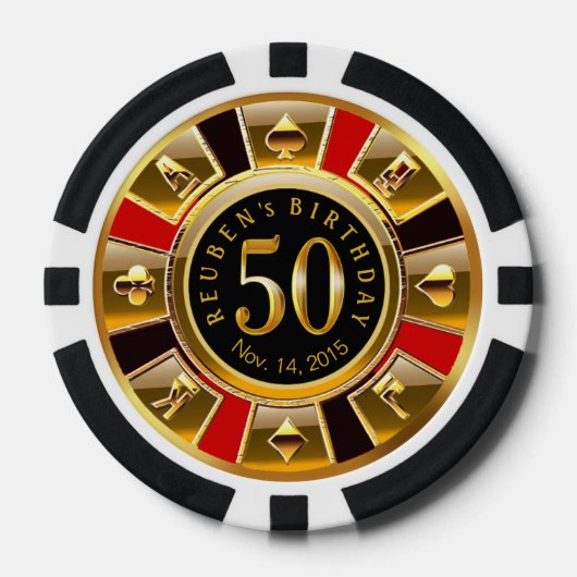 Vegas Casino Chip Red & Black (Vorderseite)