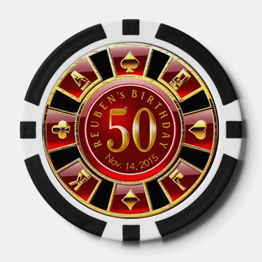 Vegas Casino Chip Red & Black (Vorderseite)