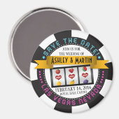 Vegas Casino Hochzeit in Urlaubsort Save the Date Magnet (Vorderseite/Rückseite)