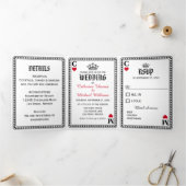 Vegas Casino Hochzeitskarte Lucky in der Liebe Dreifach Gefaltete Einladung (Innenseite)