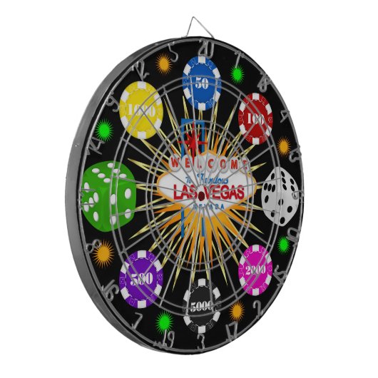 Vegas Casino Night Dartboard Dartscheibe (Vorderseite Links)