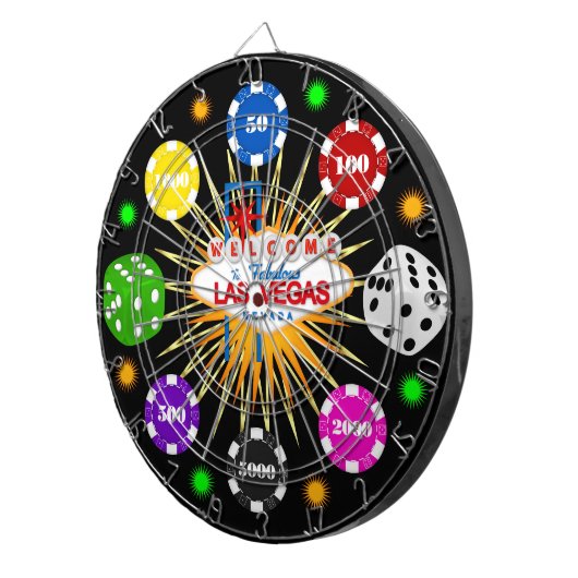 Vegas Casino Night Dartboard Dartscheibe (Vorderseite rechts)