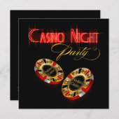 Vegas Casino Night FRAG MIR 2 PUT DEINEN NAMEN AUF Einladung (Vorne/Hinten)