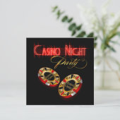 Vegas Casino Night FRAG MIR 2 PUT DEINEN NAMEN AUF Einladung (Stehend Vorderseite)