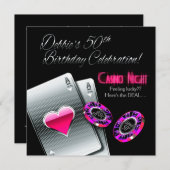 Vegas Casino Party 50. Geburtstag Einladung (Vorne/Hinten)