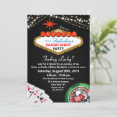 Vegas Casino Party Einladung (Stehend Vorderseite)