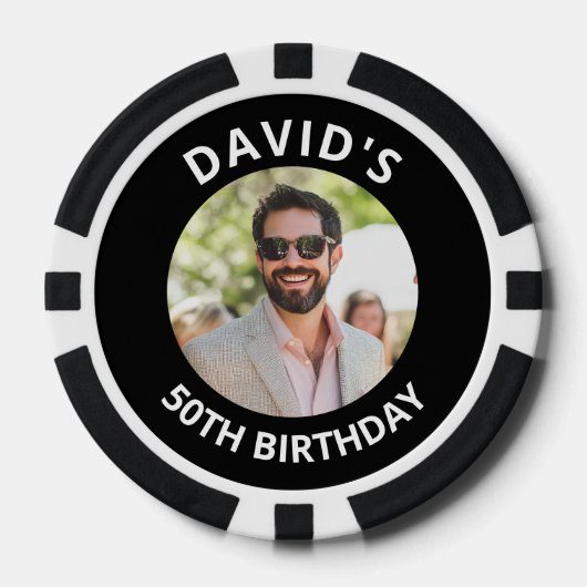 Vegas Casino Party Favor Black & White Photo Pokerchips (Vorderseite)