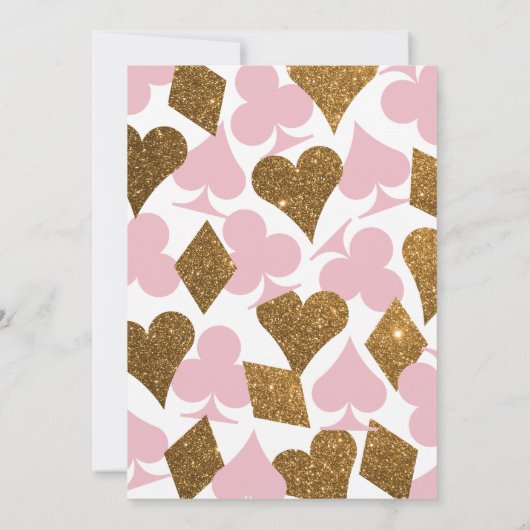 Vegas Casino Party Imitats Gold Glitzer und JEDE F Einladung (Rückseite)