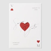 Vegas Casino Playing Card Wedding Pergament Einladungen (Vorderseite)