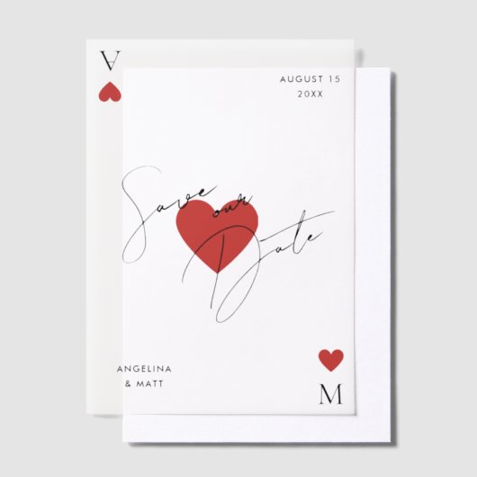 Vegas Casino Playing Card Wedding Pergament Einladungen (Versetzt)