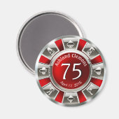 Vegas Casino | Rotsilber Magnet (Vorderseite/Rückseite)
