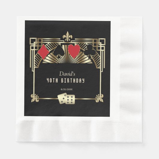 Vegas Casino Royale Great 40. Geburtstag Serviette (Vorderseite)