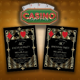 Vegas Casino Royale Great Gatsby 40. Geburtstag Einladung