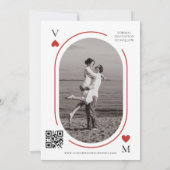 Vegas Casino Spielkarte Foto QR Code Hochzeit Save The Date (Rückseite)