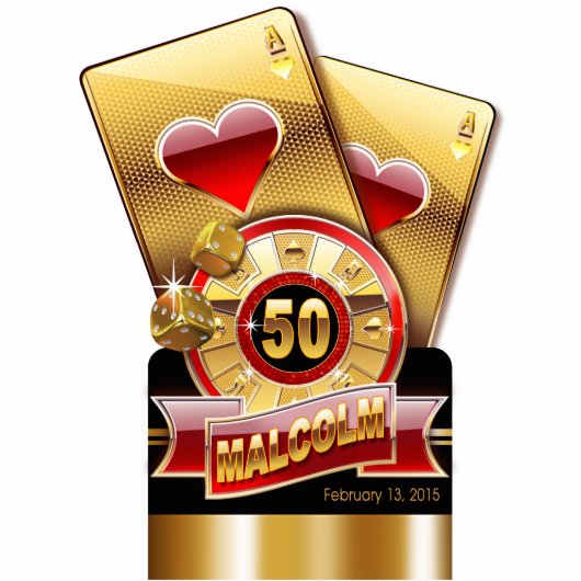 Vegas Casino Style Topper Kontakt ME 2 PERSONALISI Freistehende Fotoskulptur (Vorne)