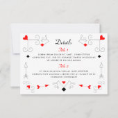 Vegas Cupid's Hearts and Diamonds Wedding Details RSVP Karte (Vorderseite)