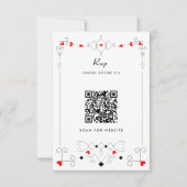 Vegas Cupid's Hearts and Diamonds Wedding QR Code RSVP Karte (Vorderseite)