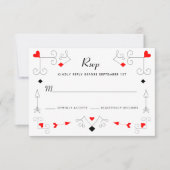Vegas Cupid's Hearts and Diamonds Wedding RSVP Car (Vorderseite)