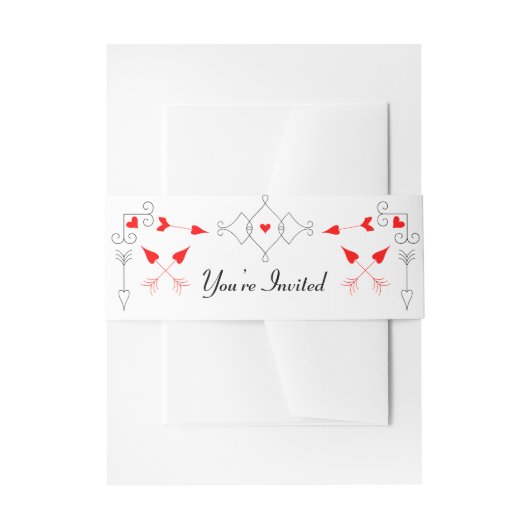 Vegas Cupid's Hearts Diamond Wedding Einladungsbanderole (Vorderseite Beispiel)