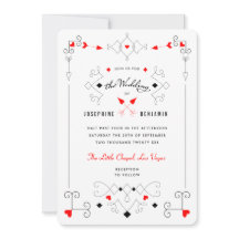 Vegas Cupid's Hearts Diamonds Wedding Einladung