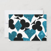 Vegas Destiny Wedding RSVP mit Essensauswahl Blue (Rückseite)