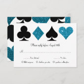 Vegas Destiny Wedding RSVP mit Essensauswahl Blue (Vorne/Hinten)
