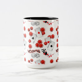 Vegas Dice und Chips 15 oz Zwei-Tonen-Tasse Zweifarbige Tasse