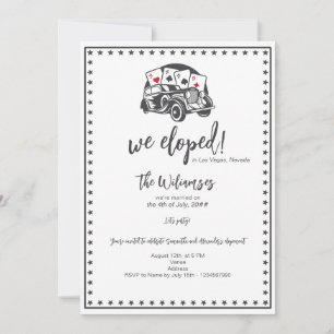 Vegas-Elopement Vintage Royal Flush Casino-Hochzei Einladung