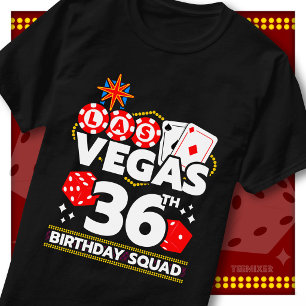 Vegas Geburtstagsgruppe 36 passend Casino Party T-Shirt