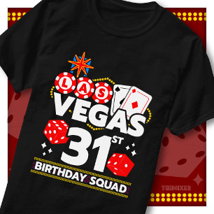 Vegas-Geburtstagsgruppe passend zur Casino-Party z T-Shirt