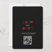 Vegas Gold Art Deco Casino QR Code Poker Wedding  Einladung (Rückseite)