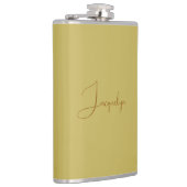 Vegas Gold Golden Brown Color Calligraphy Name Flachmann (Rechts)