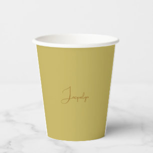 Vegas Gold Golden Brown Color Calligraphy Name Pappbecher