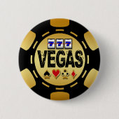 VEGAS-GOLD UND SCHWARZER POKER-CHIP BUTTON (Vorderseite)