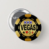 VEGAS-GOLD UND SCHWARZER POKER-CHIP BUTTON (Vorne & Hinten)
