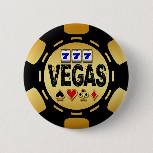 VEGAS-GOLD UND SCHWARZER POKER-CHIP BUTTON