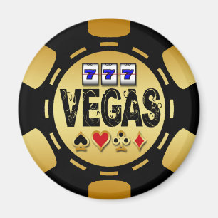 VEGAS-GOLD UND SCHWARZER POKER-CHIP MAGNET