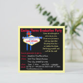 Vegas-Graduierungsparteien Einladung (Stehend Vorderseite)