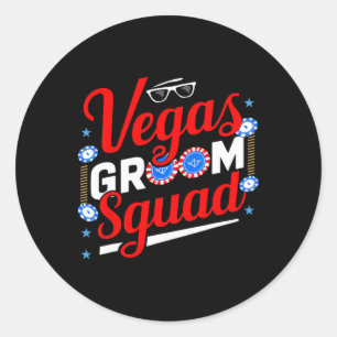 Vegas Groom Squad Vegas Bachelor Party Verheiratet Runder Aufkleber