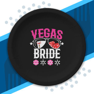 Vegas-Hochzeit - Braut - Vegas-Junggesellinnenabsc Pappteller