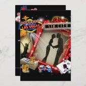 Vegas-Hochzeit lädt ein Einladung (Vorne/Hinten)