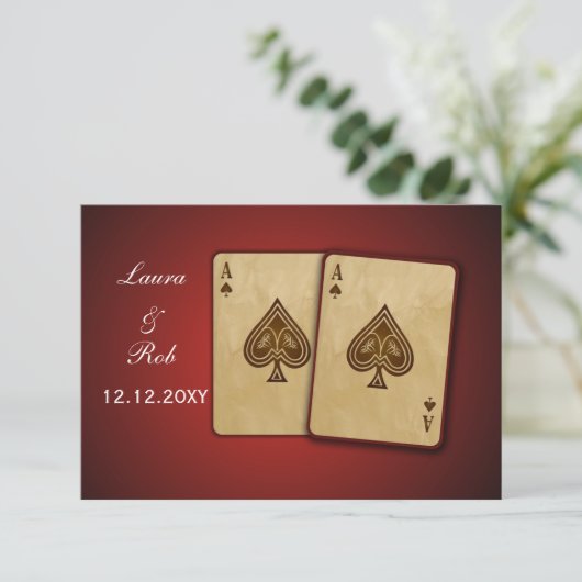 Vegas Hochzeit rsvp Standard 3,5 x 5 (Stehend Vorderseite)