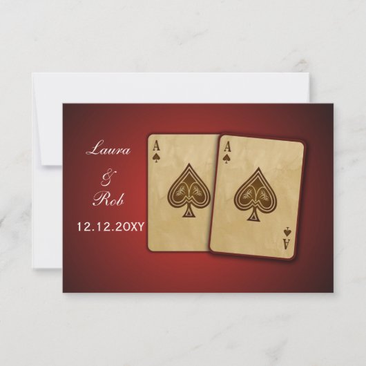 Vegas Hochzeit rsvp Standard 3,5 x 5 Karte (Vorderseite)