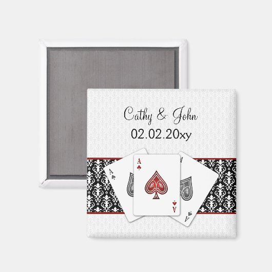 Vegas Hochzeit Speichern Sie den Datums-Magneten Magnet (Vorderseite/Rückseite)