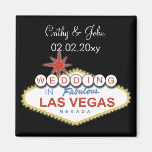 Vegas Hochzeit Speichern Sie den Datums-Magneten Magnet