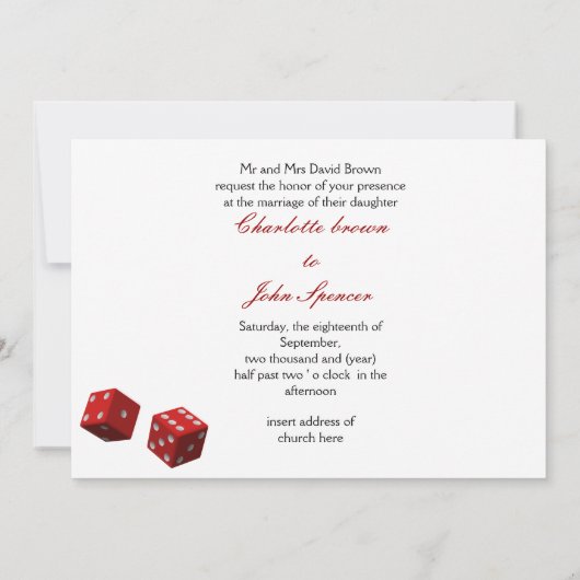 Vegas-Hochzeitseinladung Einladung (Rückseite)