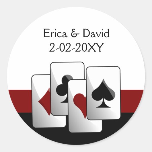 Vegas-Hochzeitstag-Umschlag Aufkleber (Vorderseite)